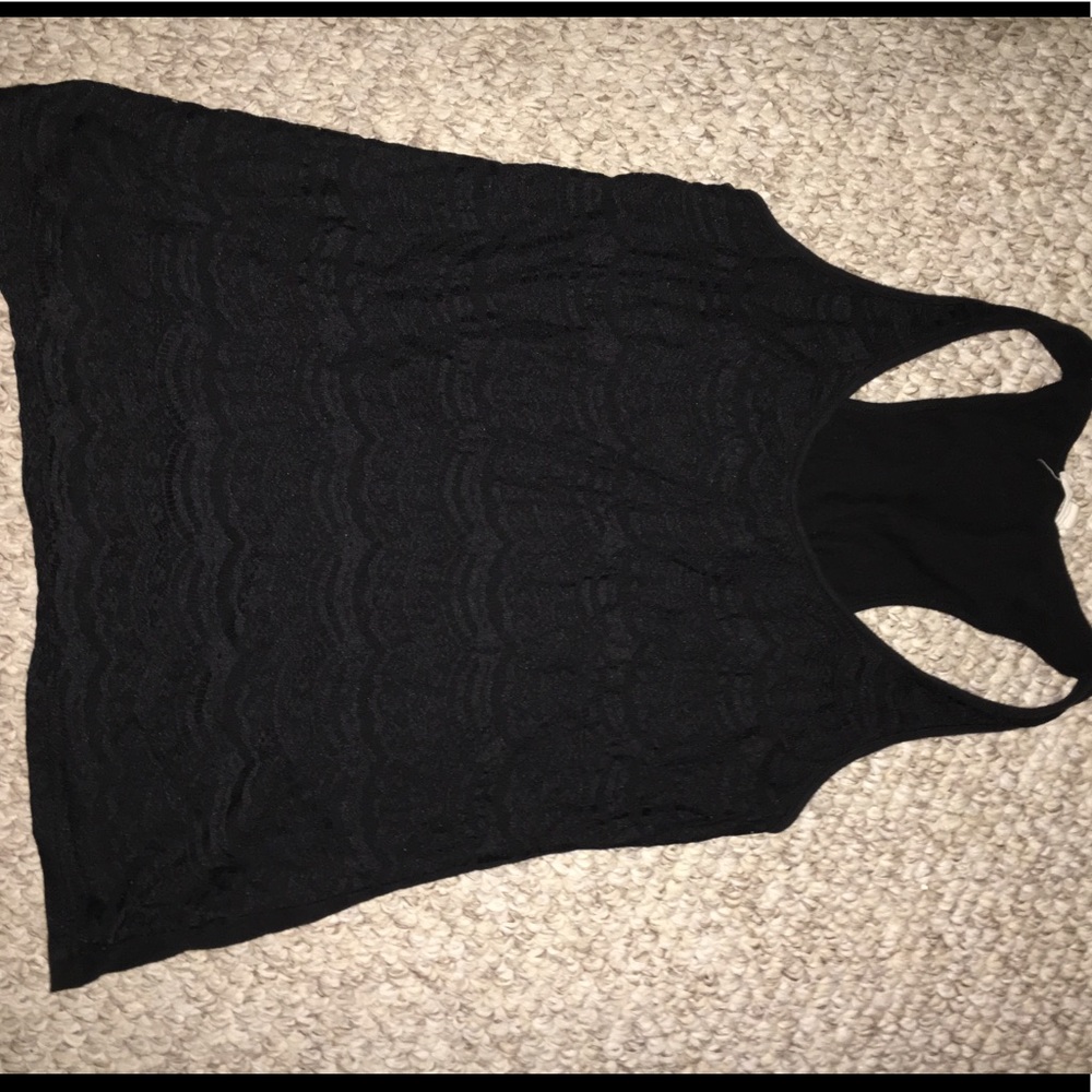 Lace front black tank